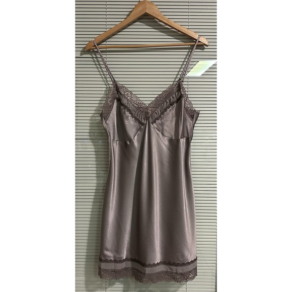 Y2K Vintage Victoria's Secret Angels Slip Dress L Purple Satin Chemise Lingerie